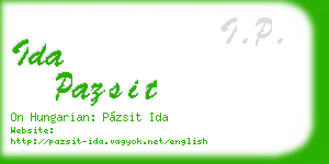 ida pazsit business card